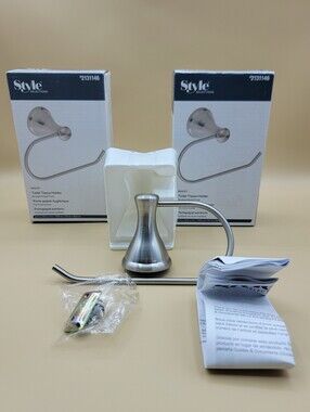 Style Selections 2131146 Bailey Toilet Paper Holder, Brushed Nickel Set Of 2